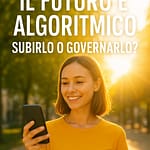 Ragazza che guarda lo smartphone – il futuro algoritmico tra controllo e libertà