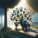 Spiritualità fai da te moderna con elementi religiosi diversi su scaffale supermercato