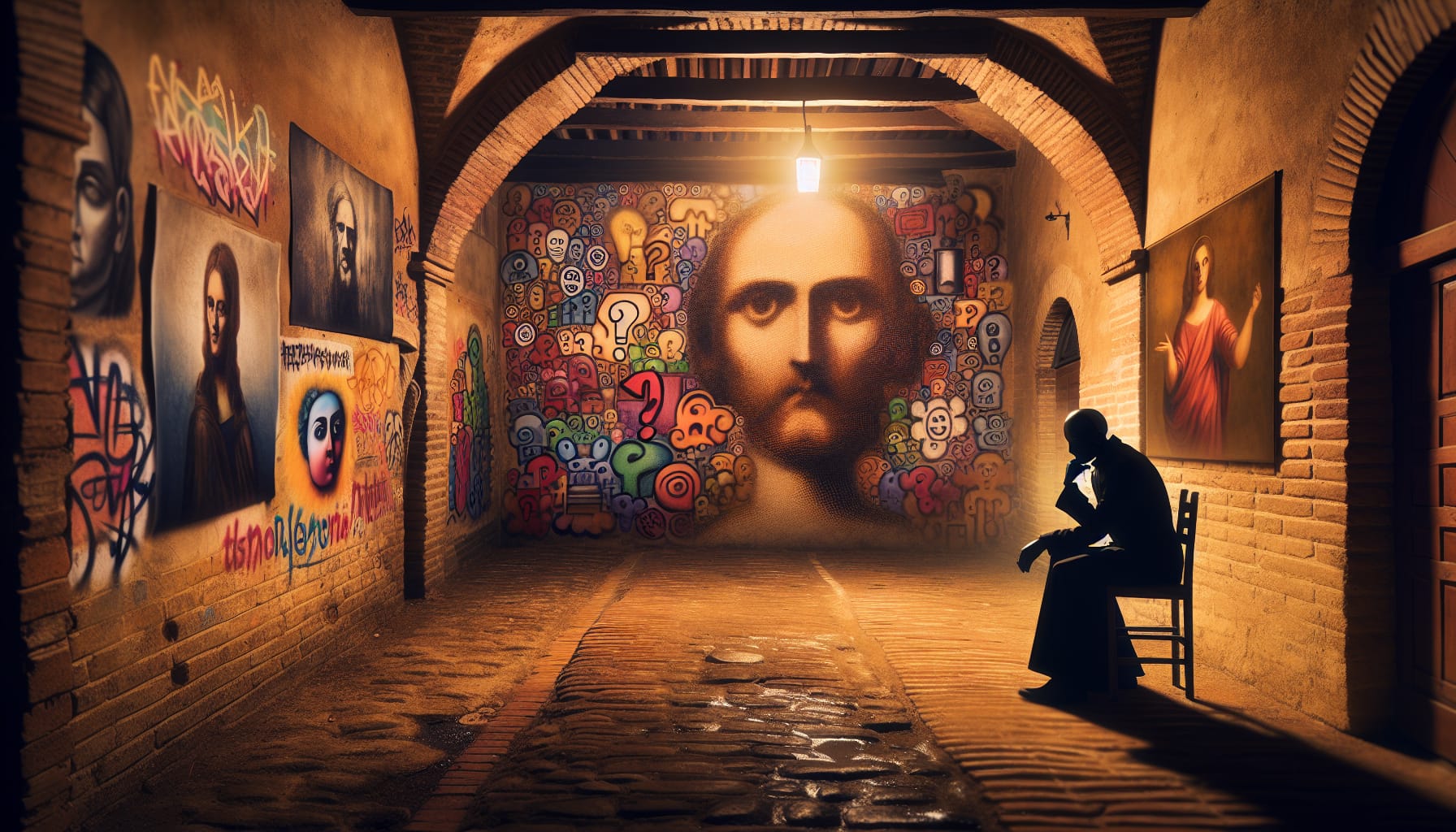Opera murale di Banksy che mostra l'identità misteriosa dell'artista street art