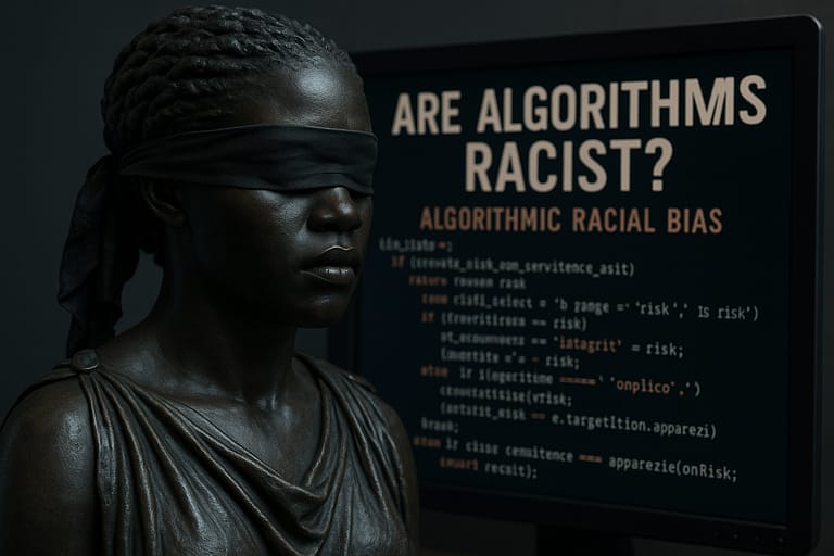 Illustrazione bias algoritmi e discriminazione nell'intelligenza artificiale